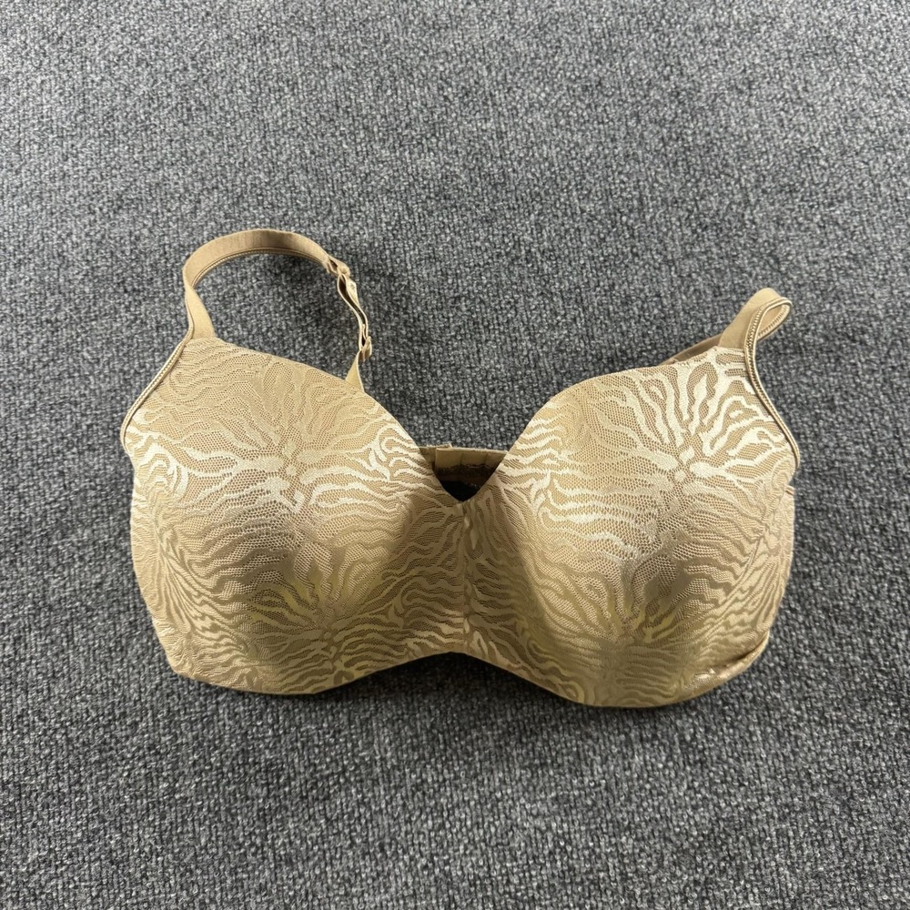 Playtex T-Shirt Bra Womens 42DD Beige Lightly Lined Underwire Animal Print